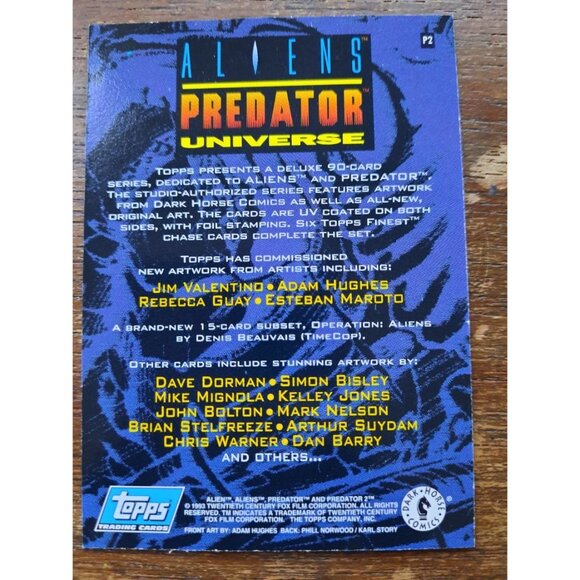 Vintage Topps Fantasy Art Trading Card Alien Predator Universe P2 - Picture 2 of 2